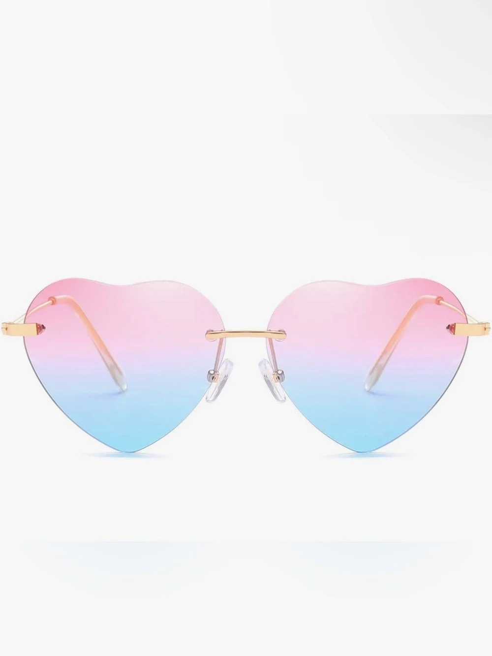 Heart Sunglasses Thin Metal Frame Lovely Heart Style for Women
